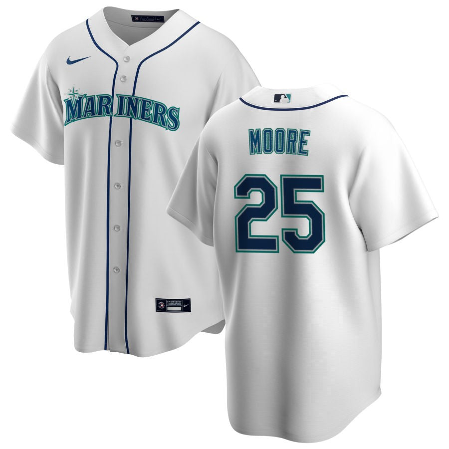 Dylan Moore Seattle Mariners Nike Home Replica Jersey - White